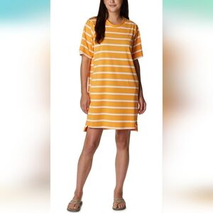 NWT Columbia Tee Shirt Dress W/ Pockets Sun Protection UPF 50 Moisture Wicking